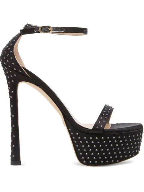 Stuart Weitzman 145mm Nudistcurve Hollywood crystal-embellished sandals