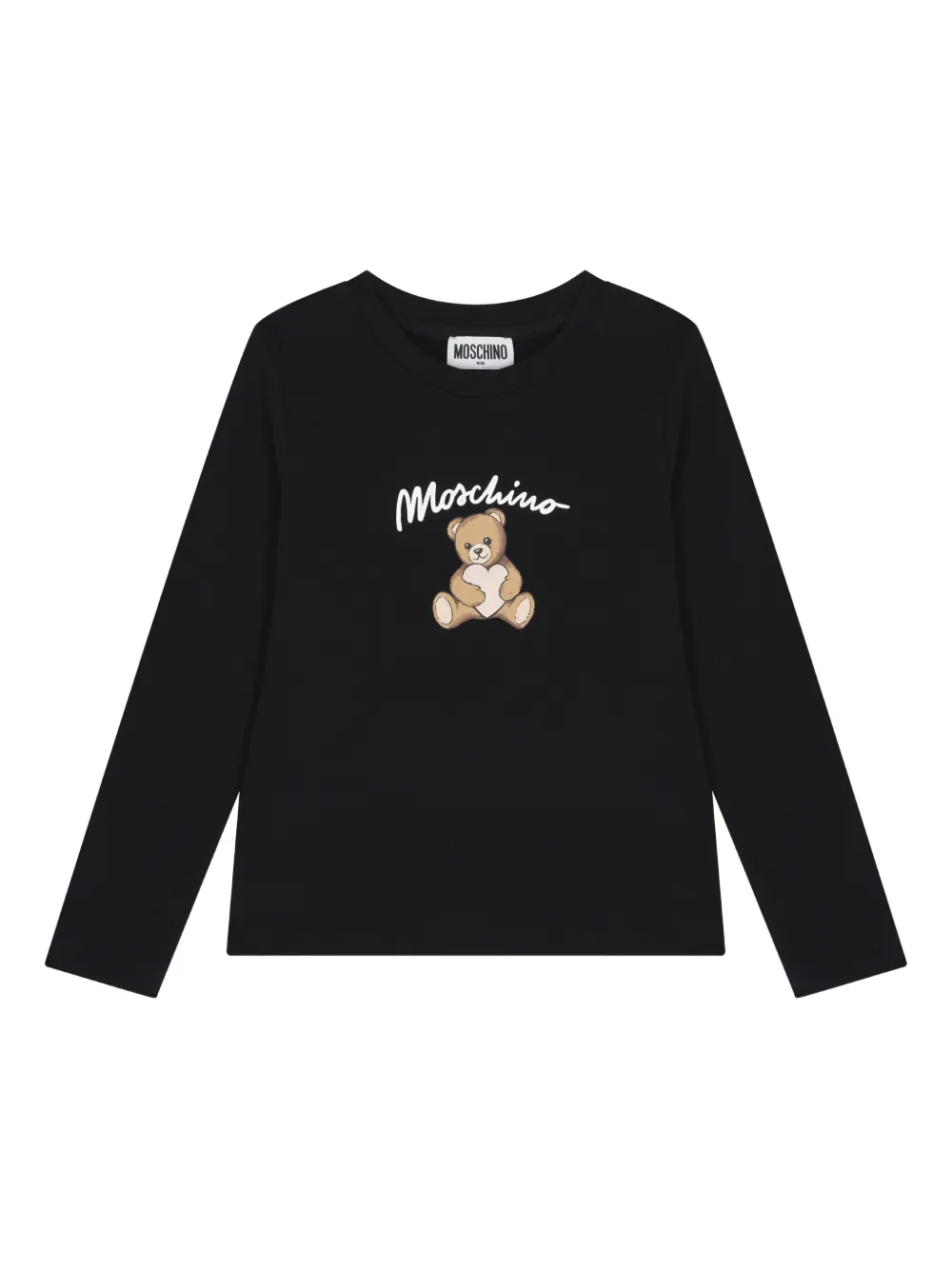 Moschino Kids' Logo Long-sleeve T-shirt In Black