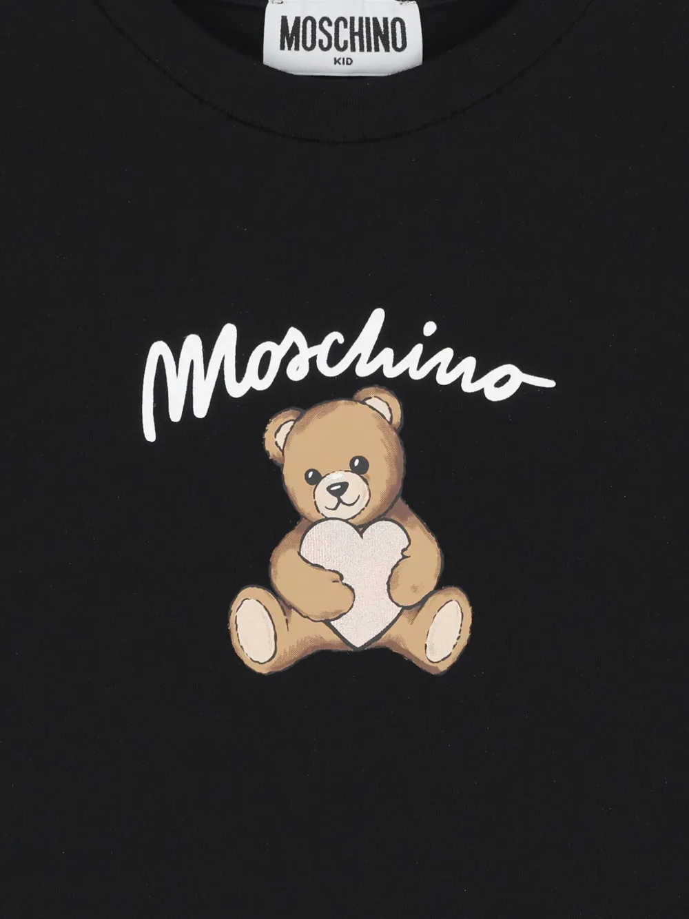 Moschino Kids T-shirt met lange mouwen en logo Zwart
