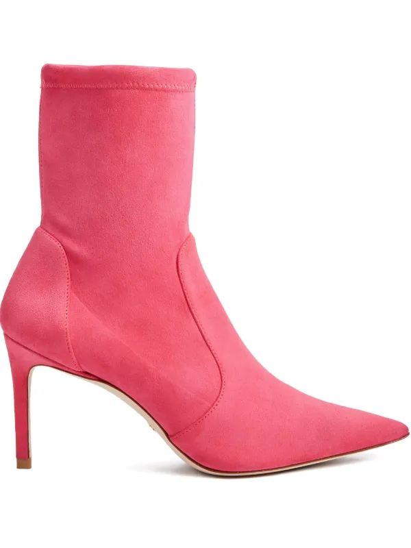 Stuart Weitzman 85mm Stretch Bootie in Pink