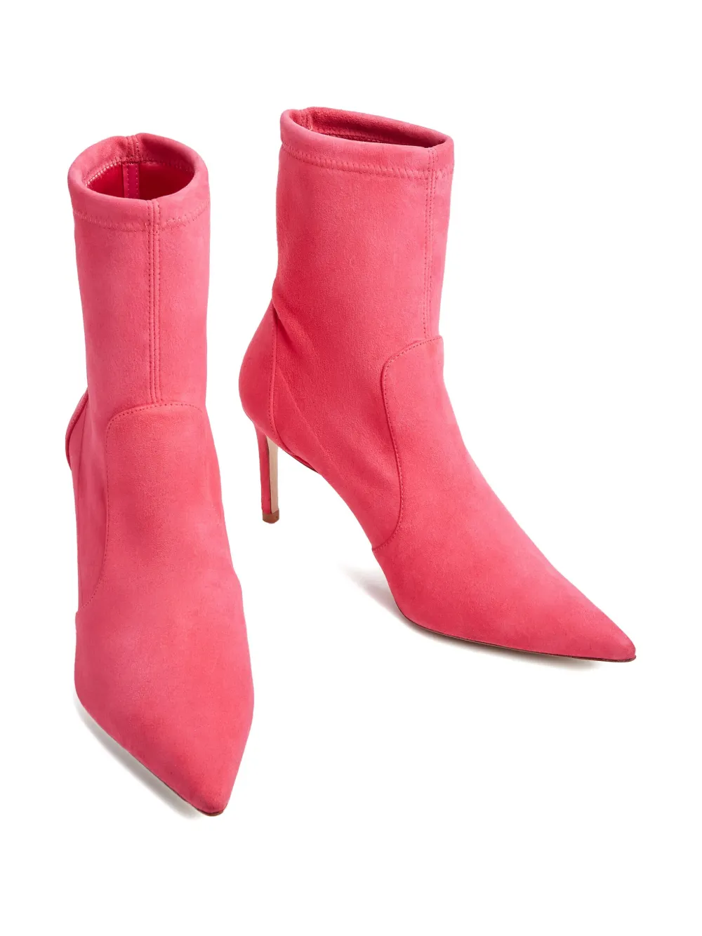 Stuart Weitzman 85 mm stretch enkellaarzen Roze