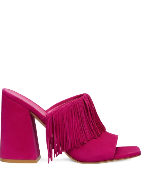 Stuart Weitzman 100mm fringe square-toe sandal