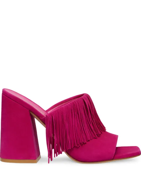Stuart Weitzman 100mm Tia fringed heeled sandals