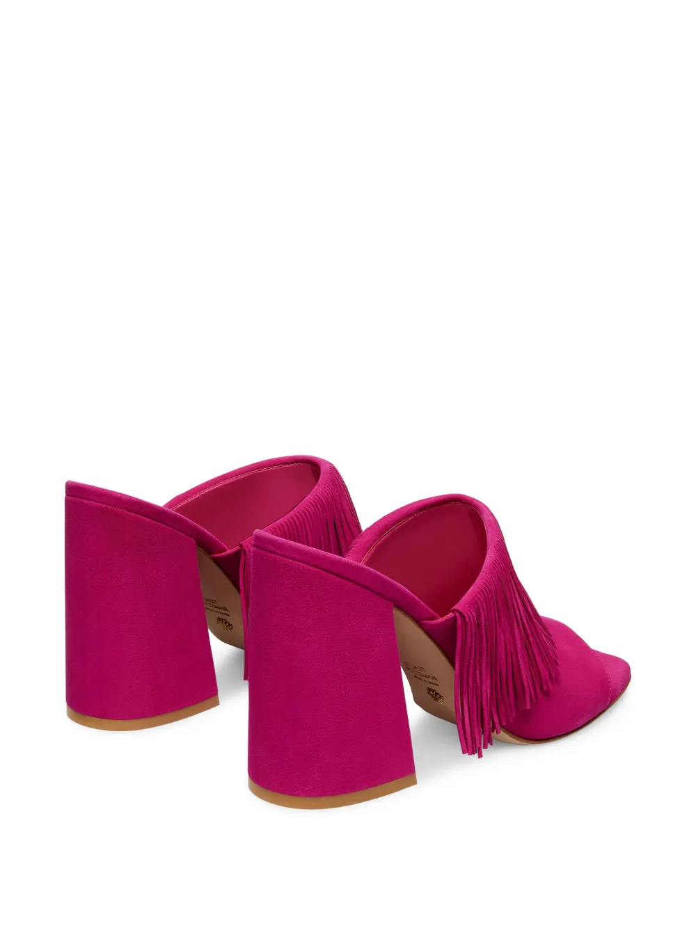 Stuart Weitzman 100 mm sandalen met vierkante neus en franje Roze