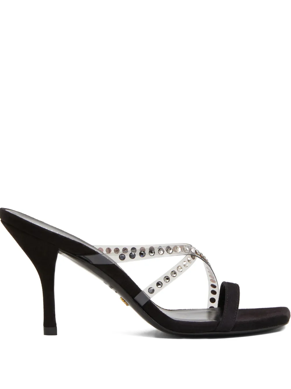 Stuart Weitzman 85mm crystal-embellished strapeze slide | White | Image 1