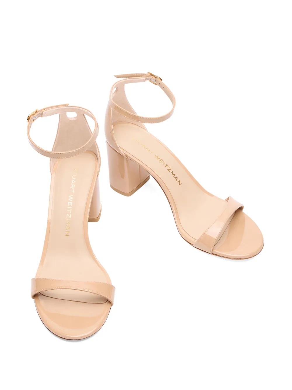 Stuart Weitzman 75mm Nudist Ii Block-heel Sandal In Brown