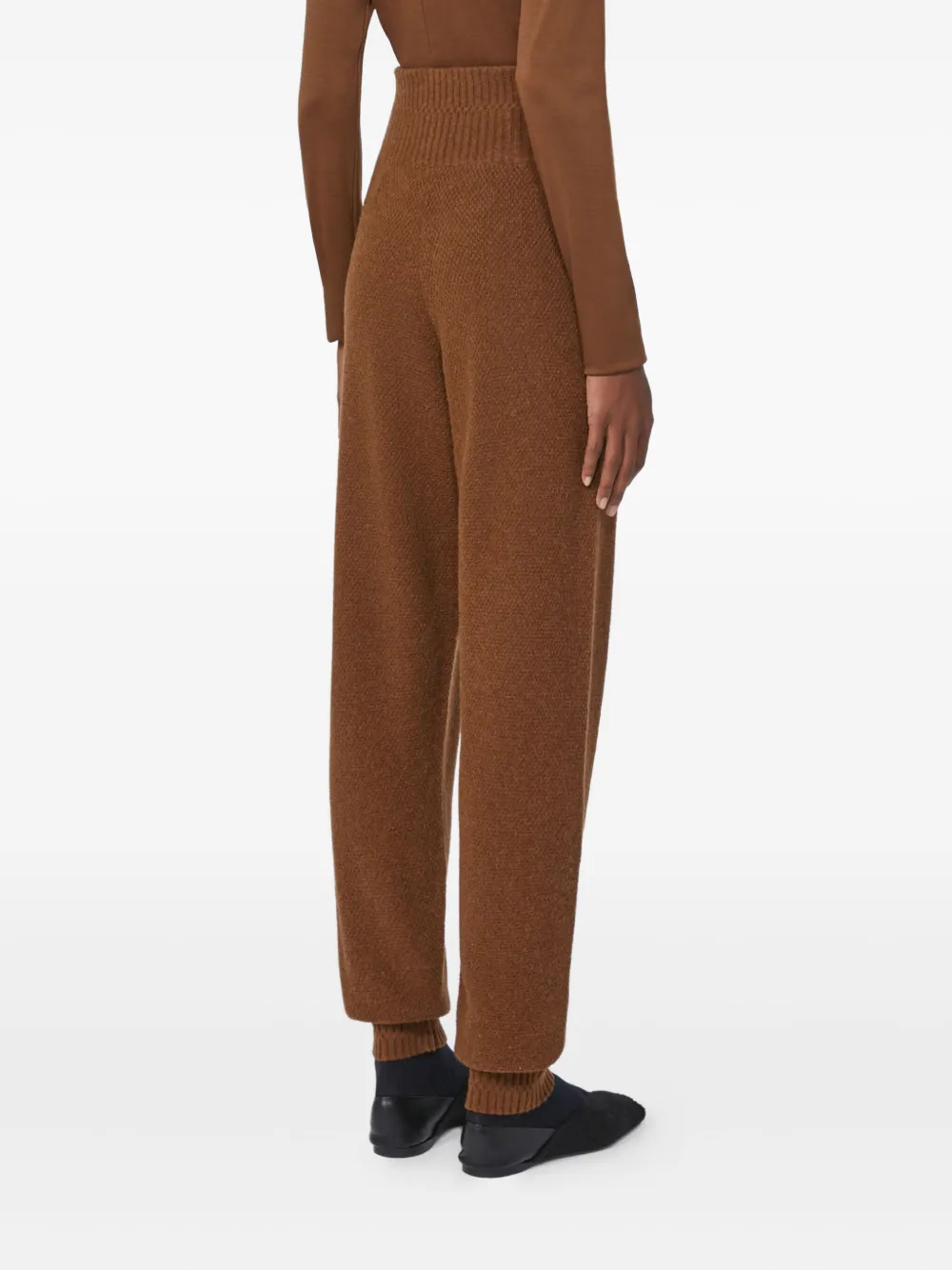 Max Mara Relaxed Fit High Waist Jogging Trousers In Brown