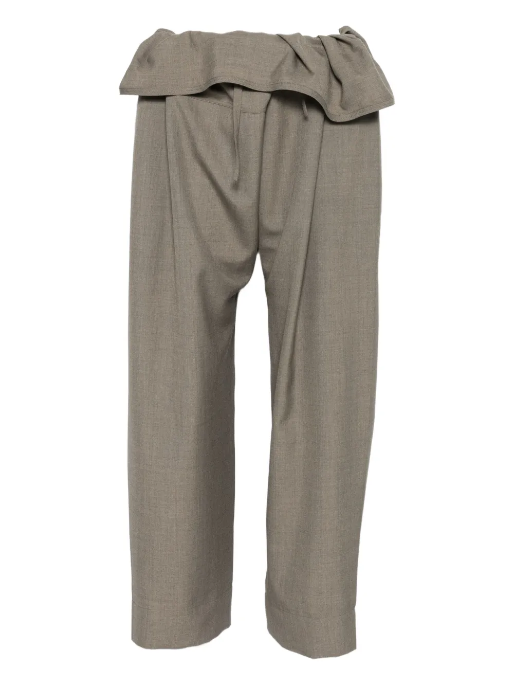 Soeur Aloe Draped-waist Trousers In Gray