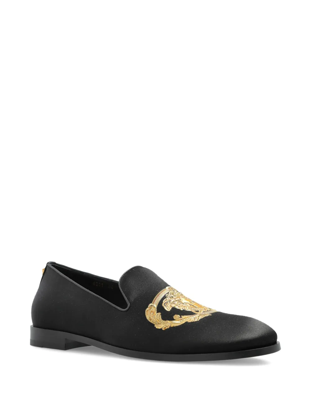 Versace Embroidered Architectural Baroque slippers Black