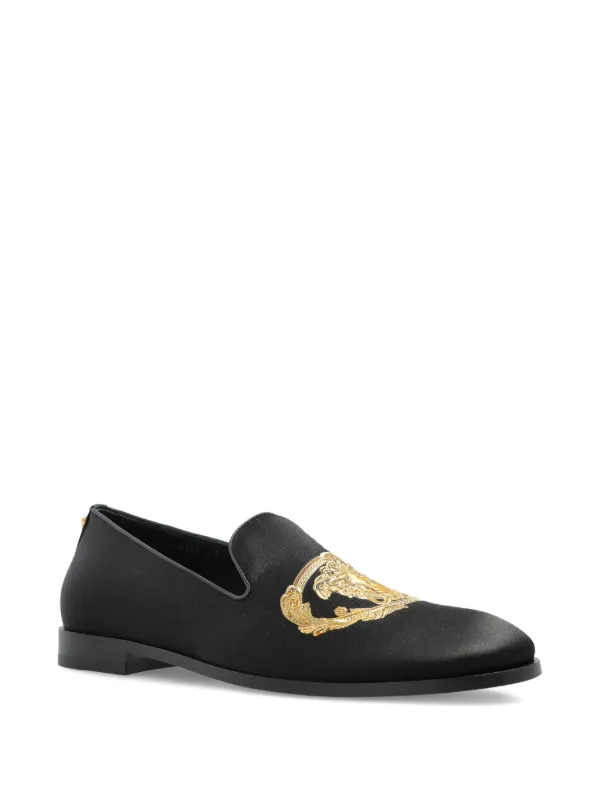 Versace Embroidered Architectural Baroque スリッポン | ブラック Versace Embroidered Architectural Baroque スリッポン | ブラック