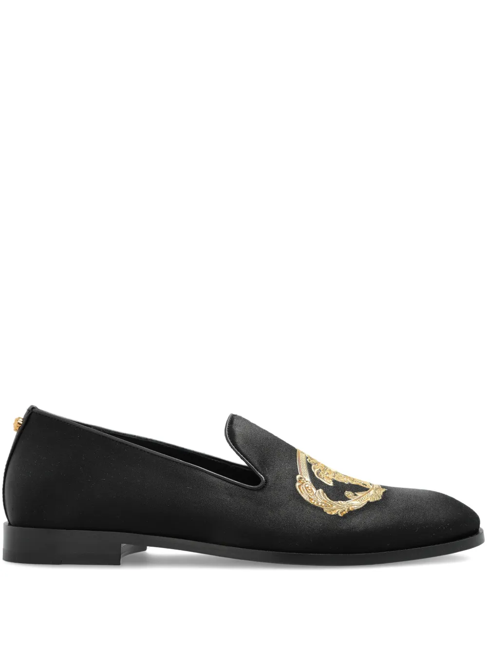 Versace Embroidered Architectural Baroque slippers Black