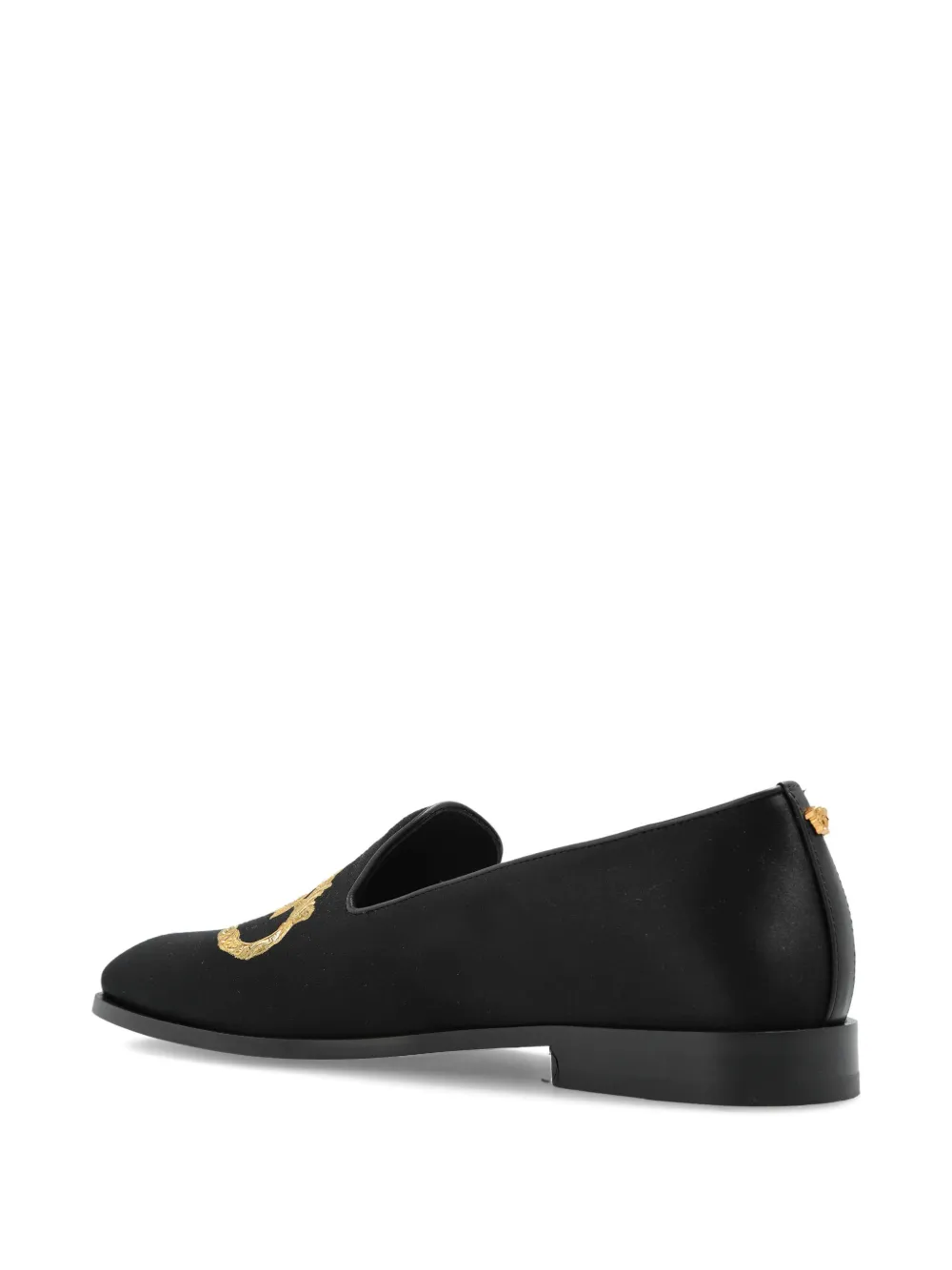Versace Embroidered Architectural Baroque slippers Black