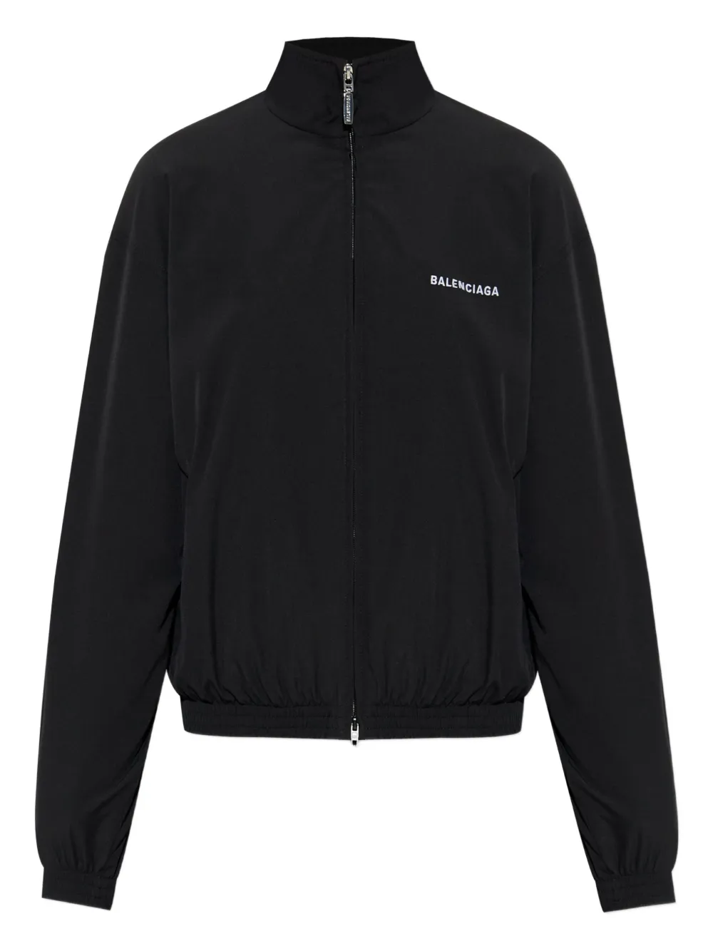 Balenciaga logo-embroidered elastic-cuffed jacket | Black | Image 1