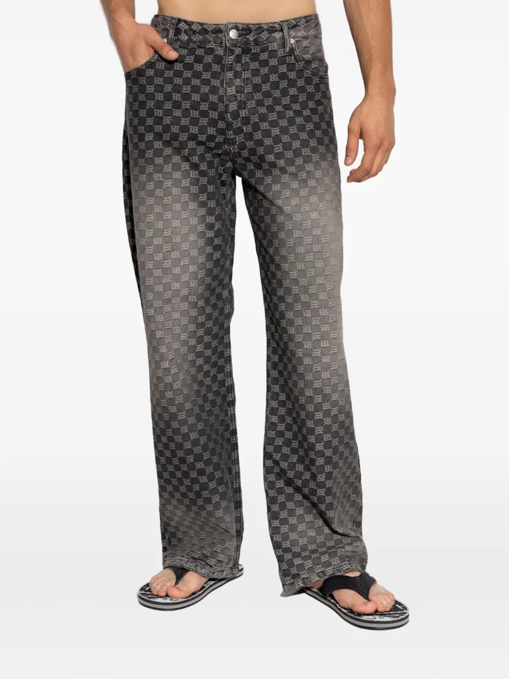 MISBHV Jeans met monogram Zwart