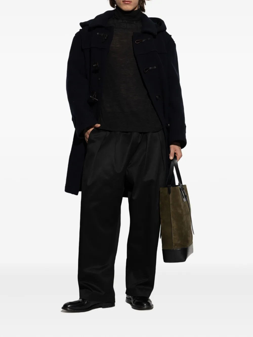 Maison Margiela Broek met trekkoord en plooidetails - Zwart