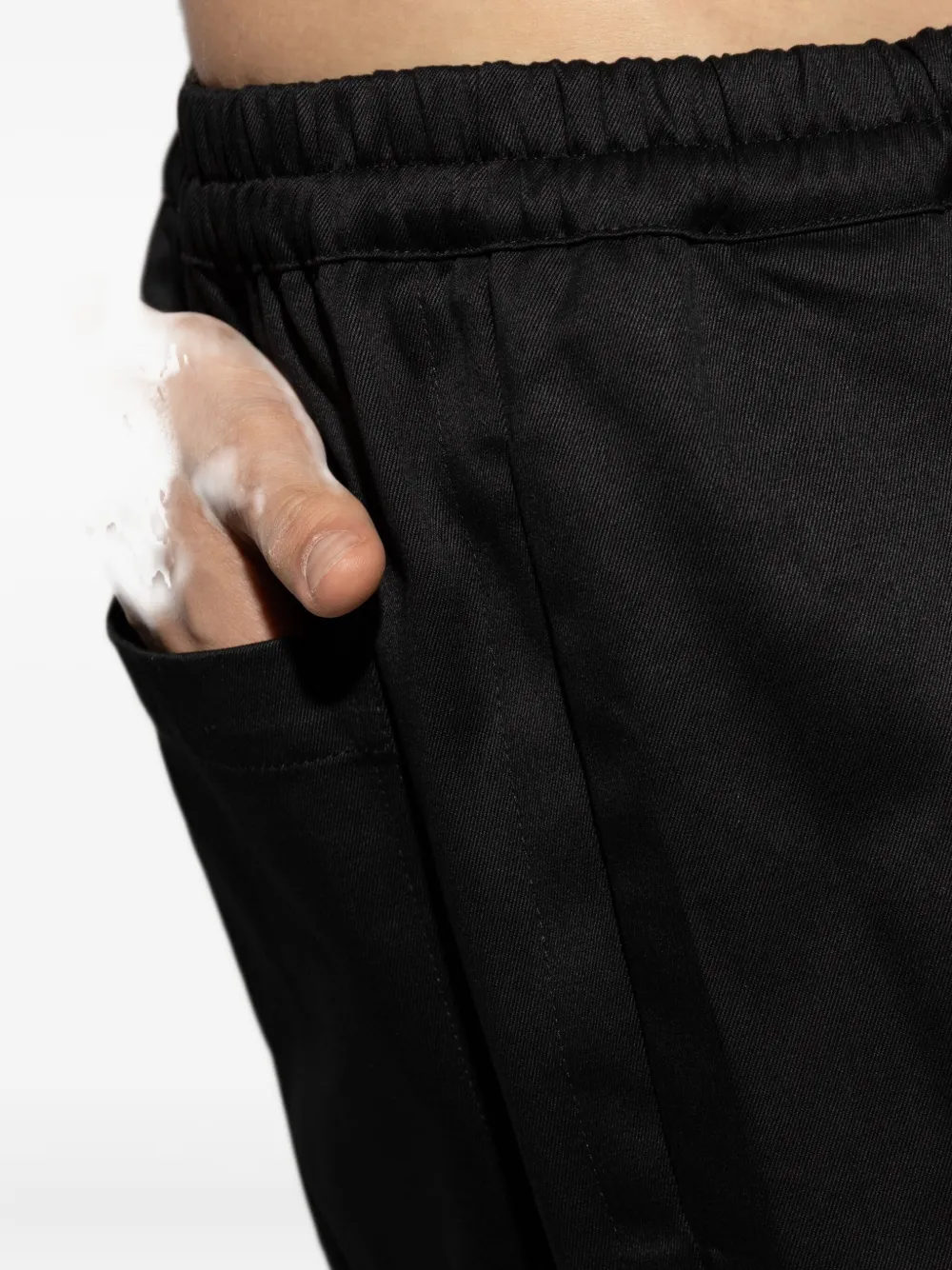 Maison Margiela Pleat-detailed Drawstring Trousers In Black