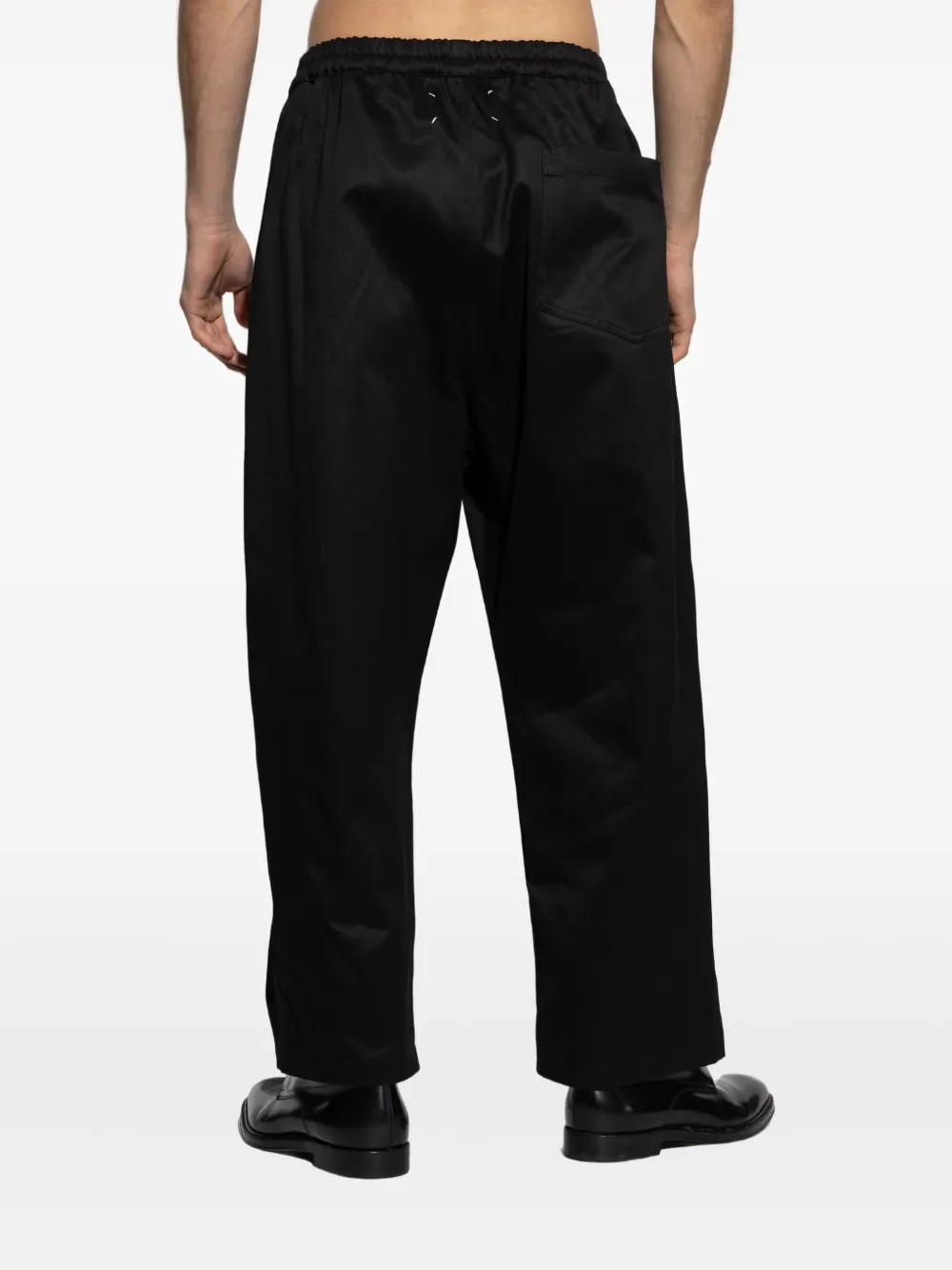 Maison Margiela Pleat-detailed Drawstring Trousers In Black