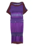 Gianfranco Ferré Pre-Owned 2000s striped lace-insert dress - Purple