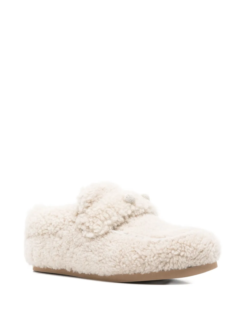 Fabiana Filippi shearling button loafers Neutrals