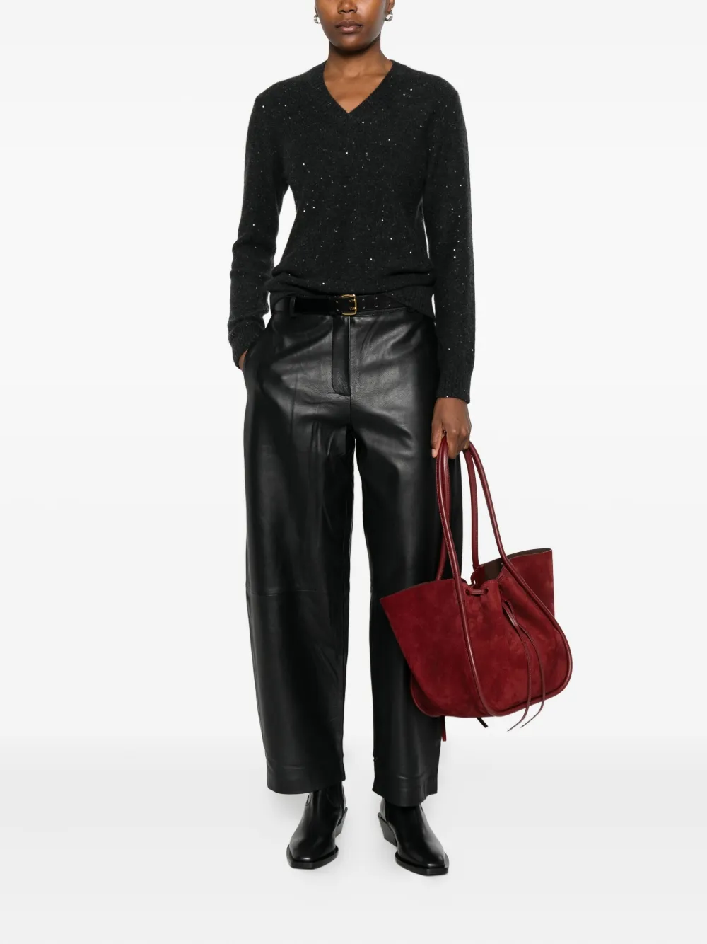 Fabiana Filippi sequin-embellished V-neck sweater | Knitted Sweaters | Image 2