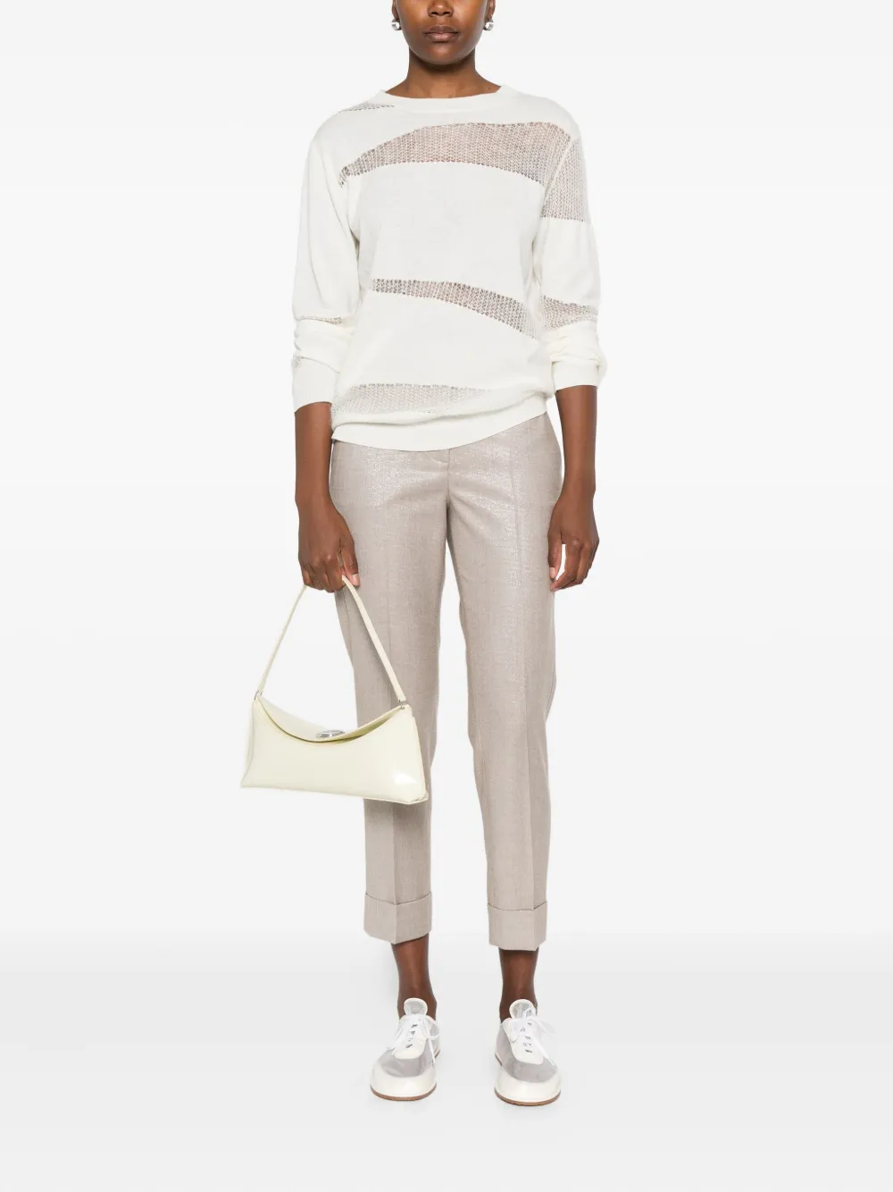 Fabiana Filippi mesh-panel sweater | Knitted Sweaters | Image 2