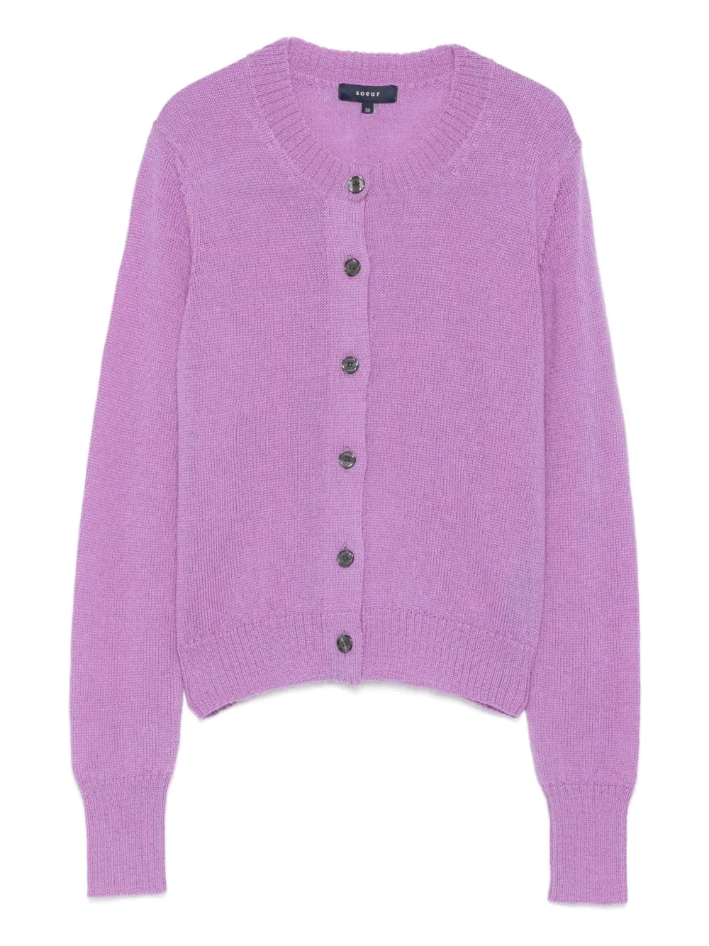 Soeur Button-front Wool-alpaca Cardigan In Purple
