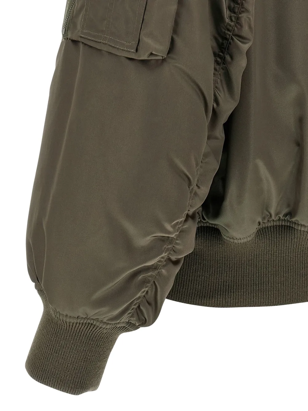 Saint Laurent Bomberjack met geribbelde manchetten Groen