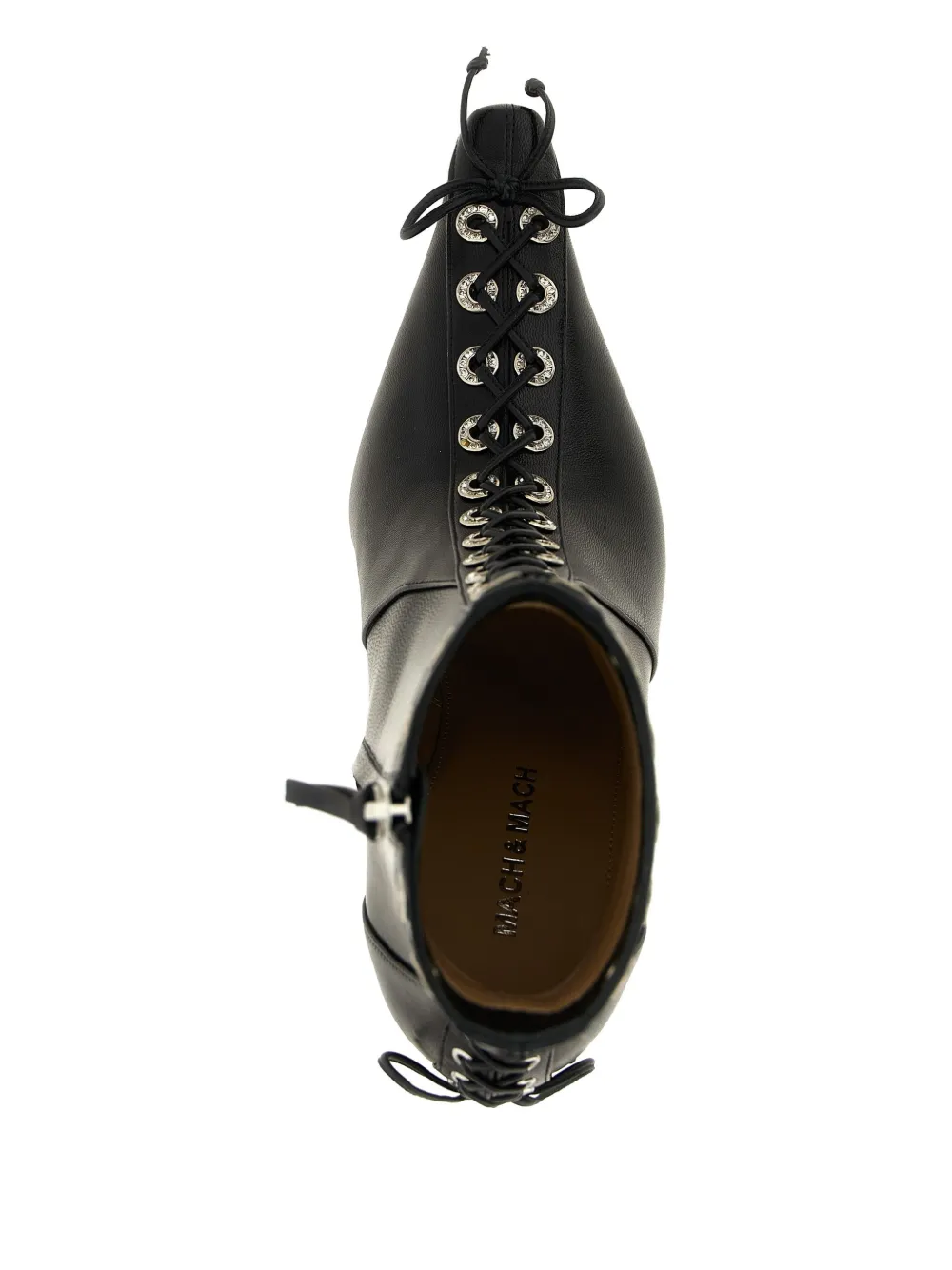 MACH & MACH 95mm lace-up studded ankle boots Black