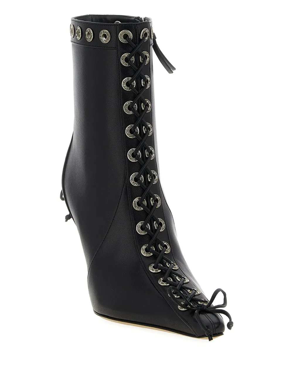 MACH & MACH 95mm lace-up studded ankle boots Black