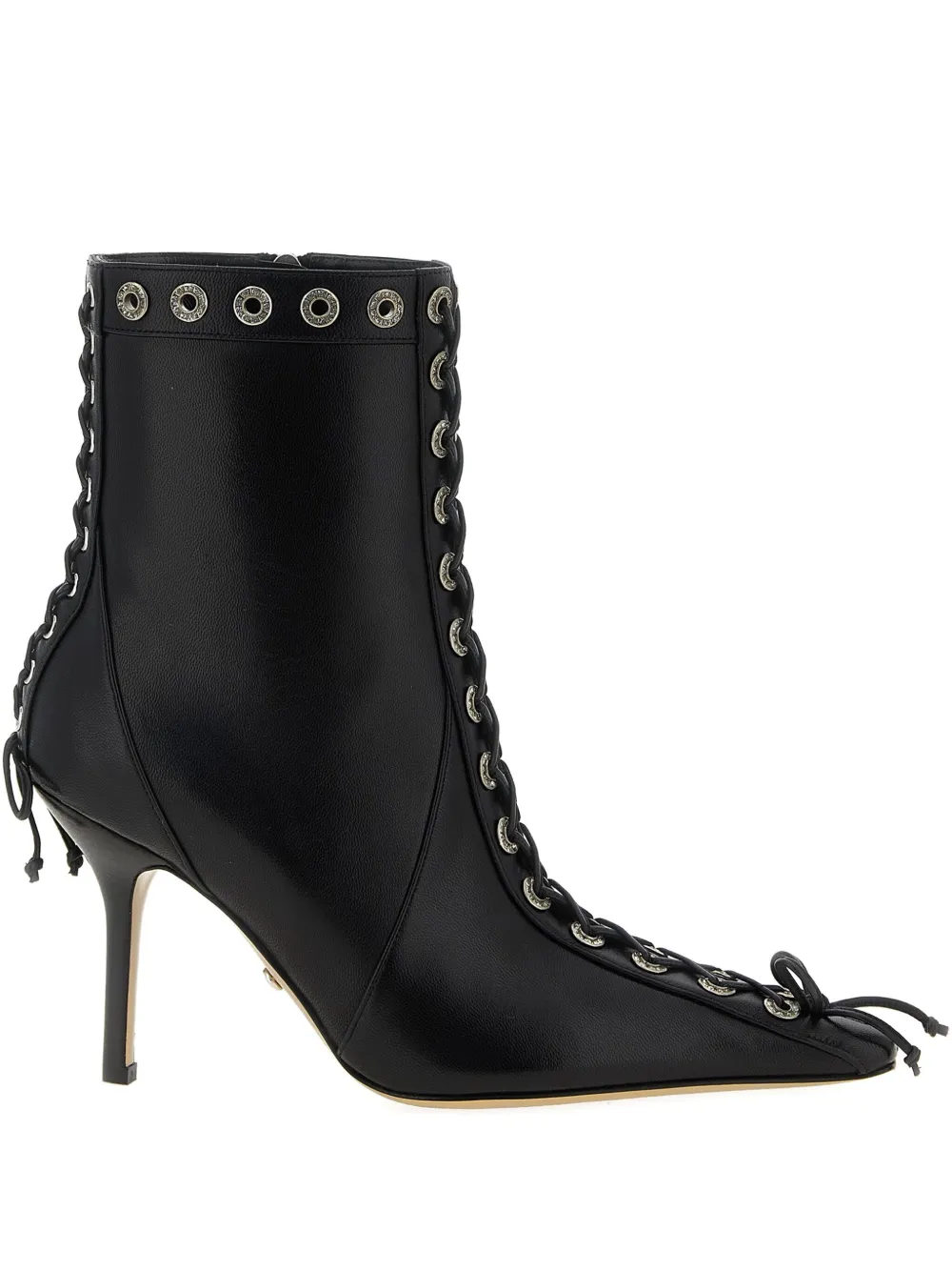 MACH & MACH 95mm lace-up studded ankle boots Black