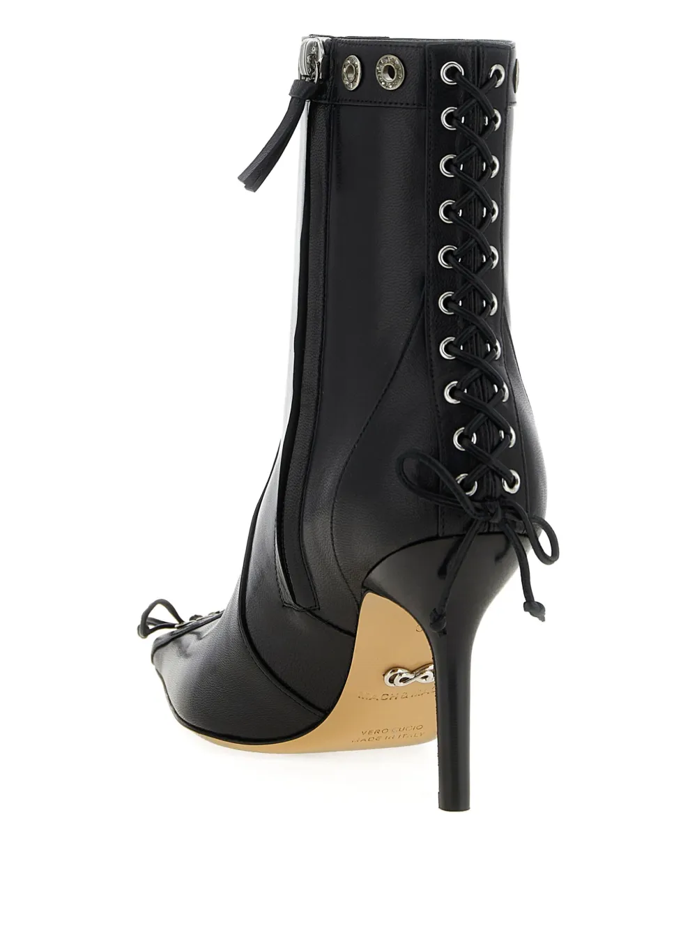 MACH & MACH 95mm lace-up studded ankle boots Black