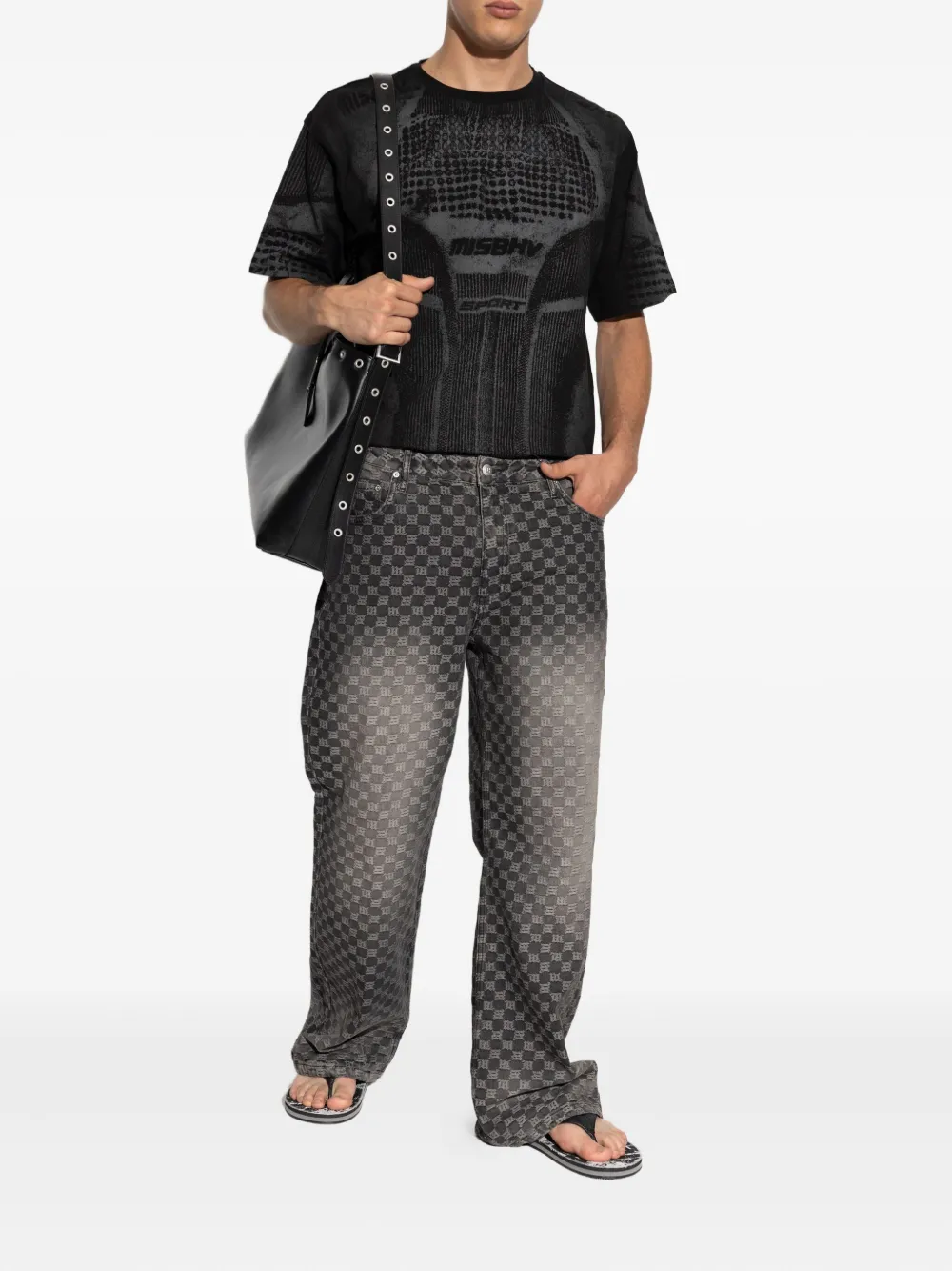 MISBHV textured-print T-shirt - Zwart