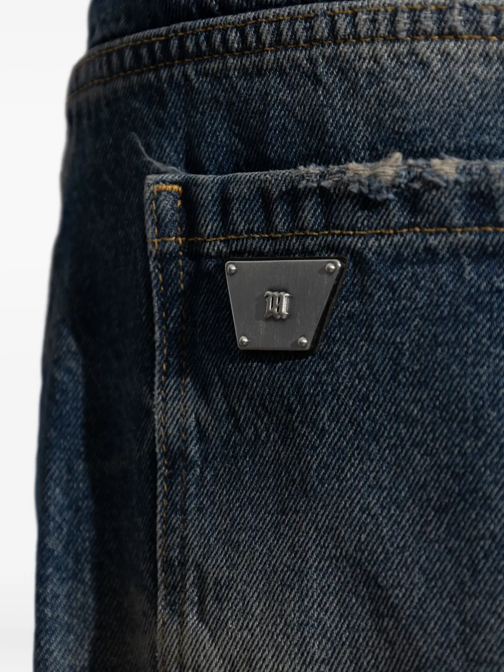 Misbhv Faded Distressed Denim Trousers In Blue