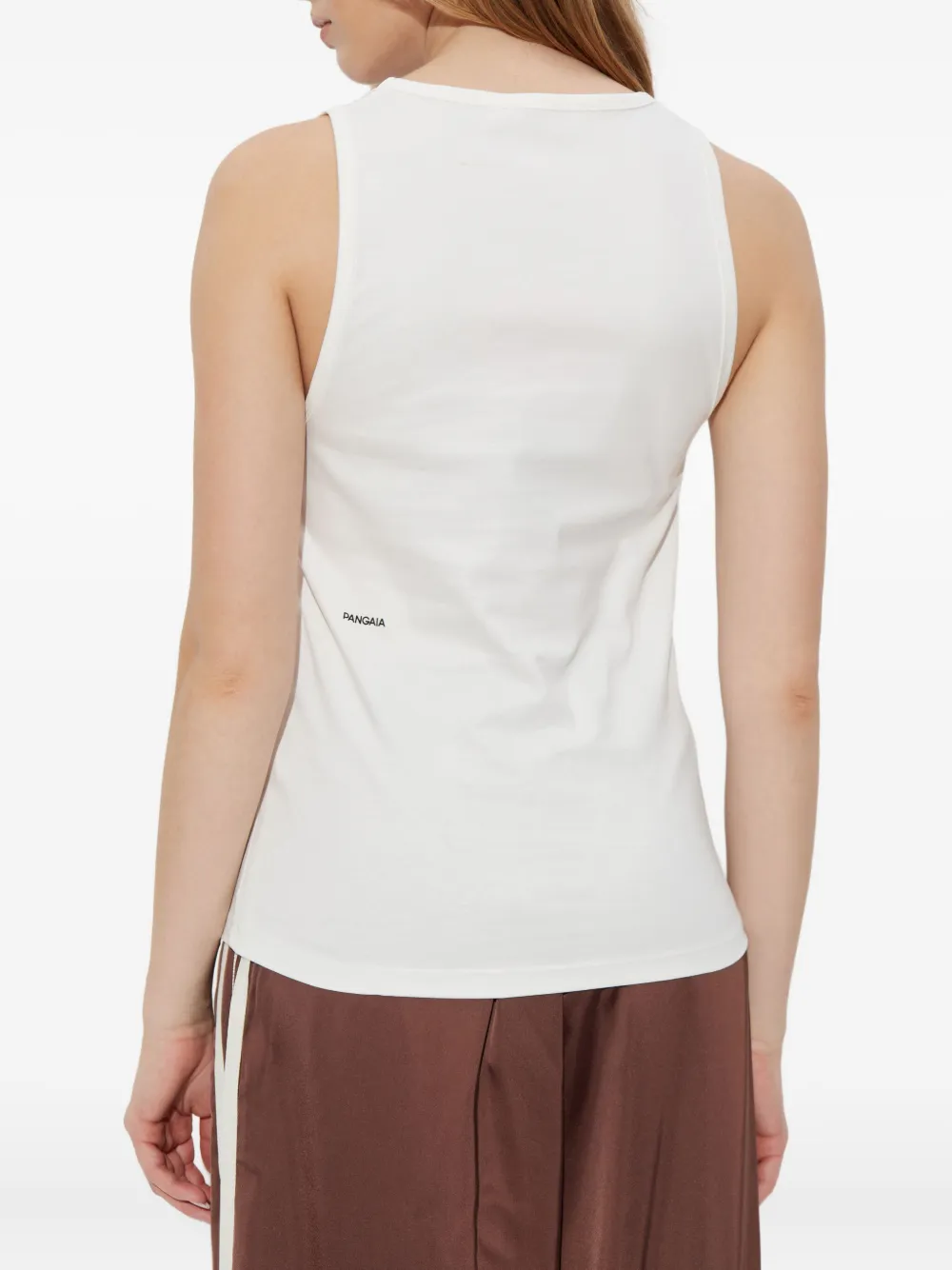 Pangaia Katoenen tanktop met diepe ronde hals Wit