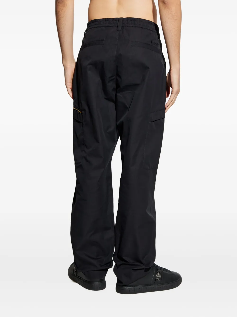 Versace Belt Loop Casual Pants In Black