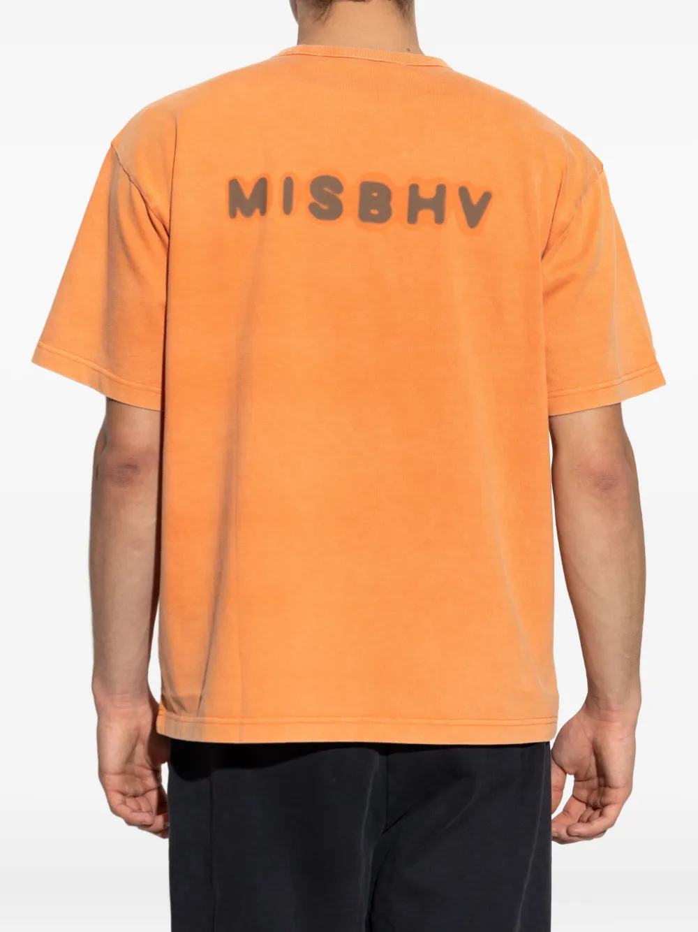 MISBHV Katoenen T-shirt met logoprint Oranje