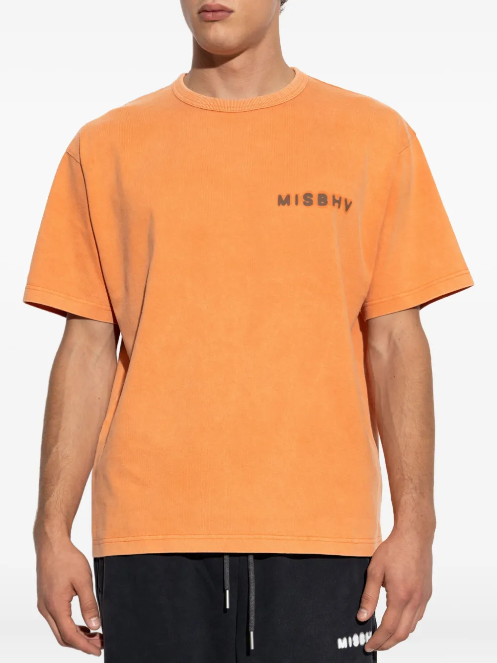 MISBHV Katoenen T-shirt met logoprint Oranje