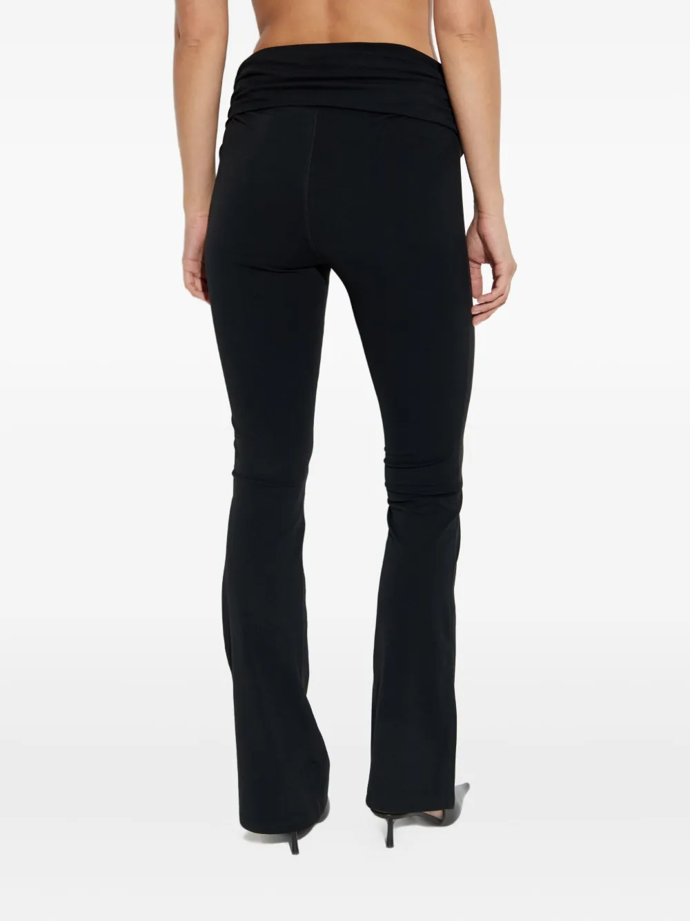 Misbhv Branding-detail Flared Trousers In Black