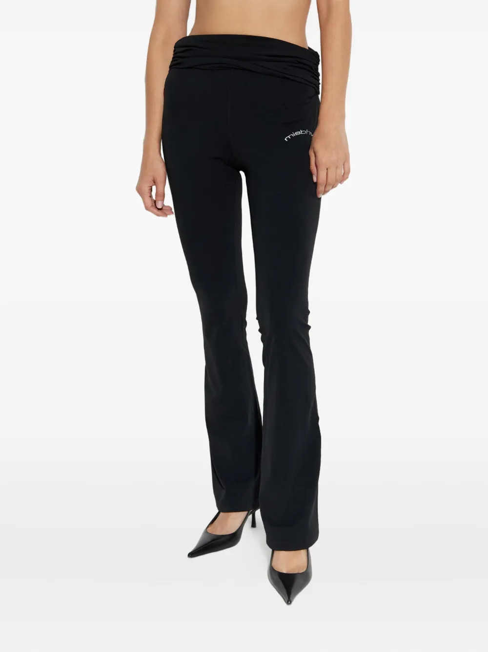 Misbhv Branding-detail Flared Trousers In Black