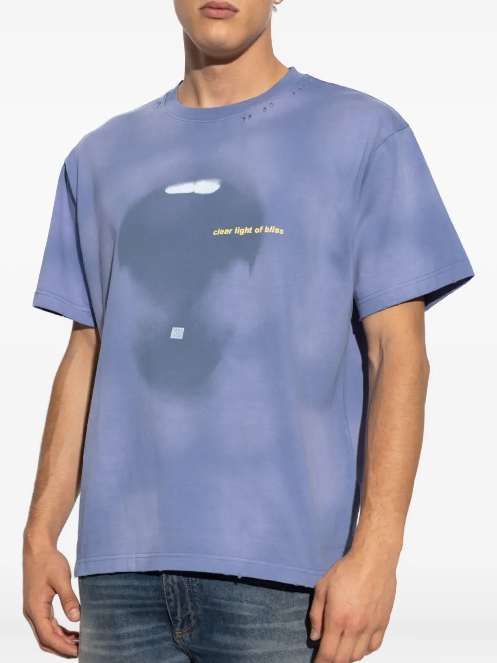 MISBHV T-shirt met gerafeld effect Blauw