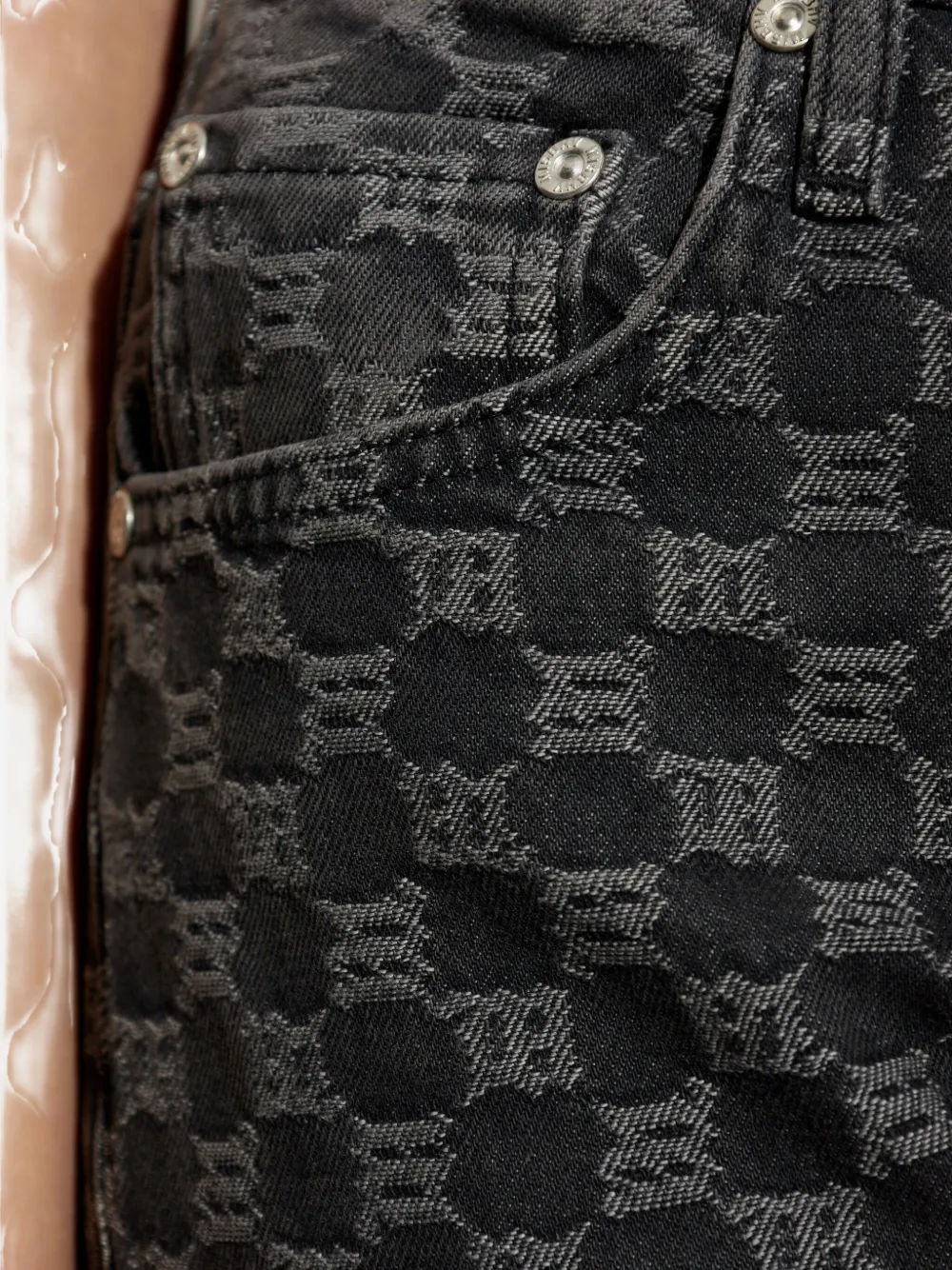 MISBHV Geruite jeans met monogram Zwart