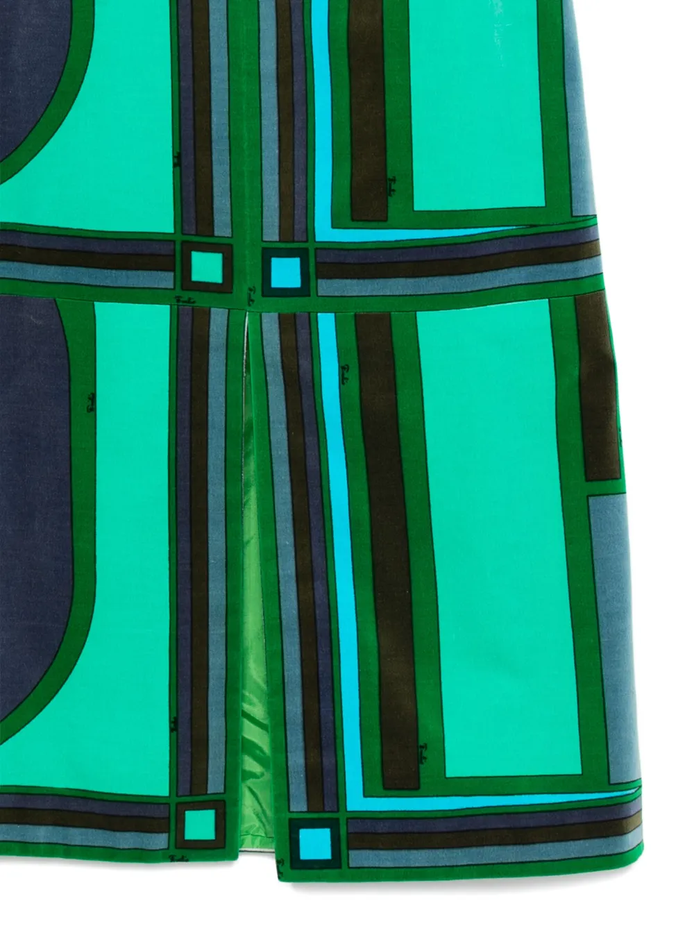 Pre-owned Pucci 1960s Geometric-print Midi Skirt In Green