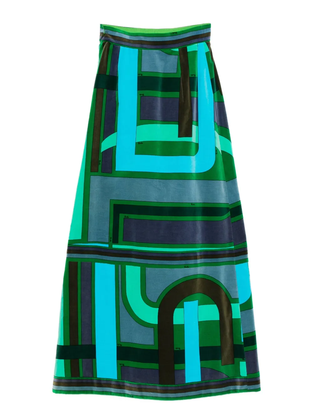 PUCCI Pre-Owned 1960s midi-rok met geometrische print - Groen