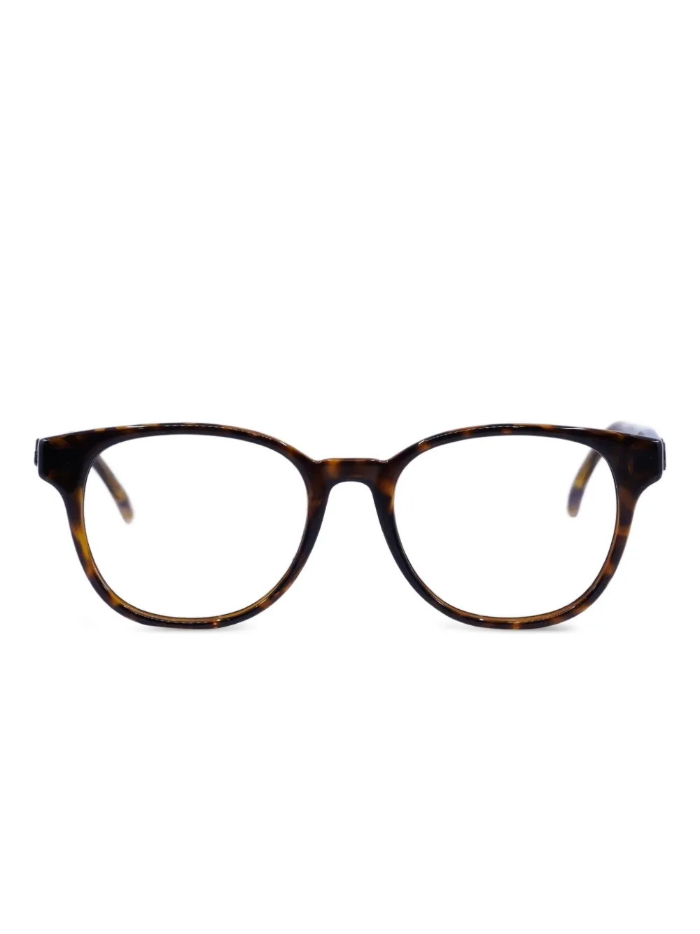 Saint Laurent Logo-detail Glasses In Brown