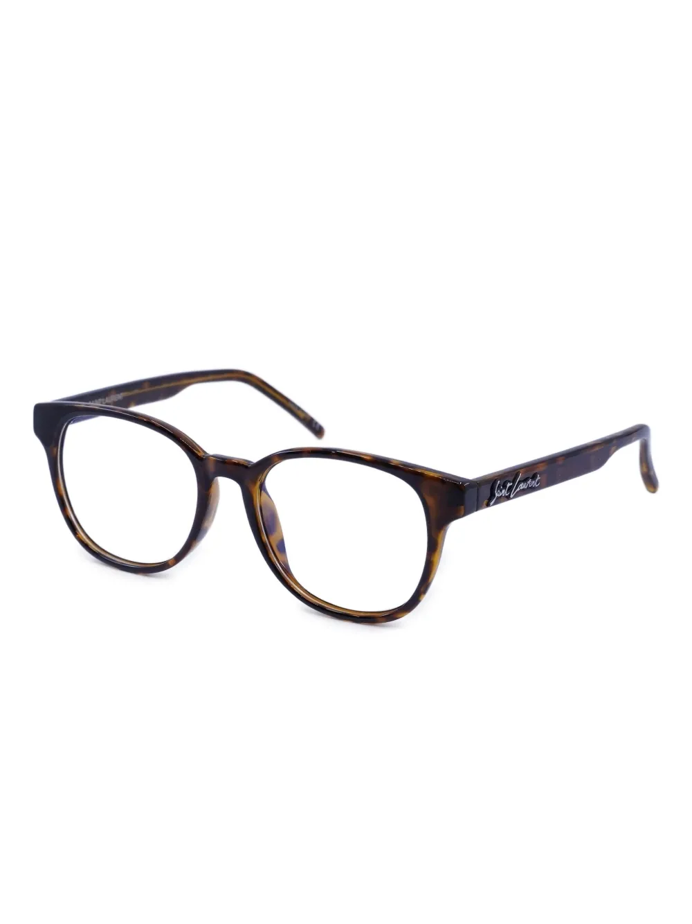 Saint Laurent Logo-detail Glasses In Brown