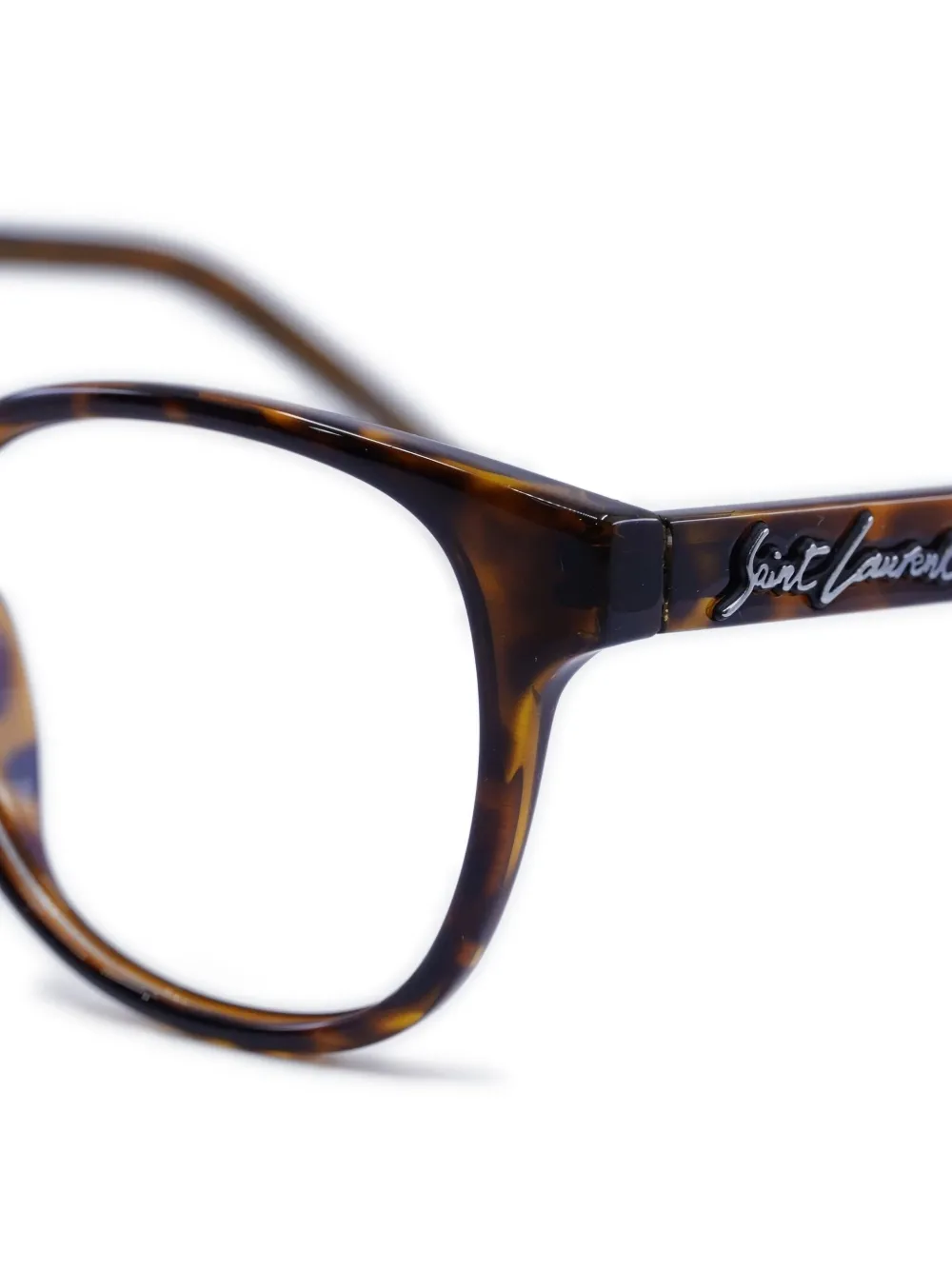 Saint Laurent Logo-detail Glasses In Brown