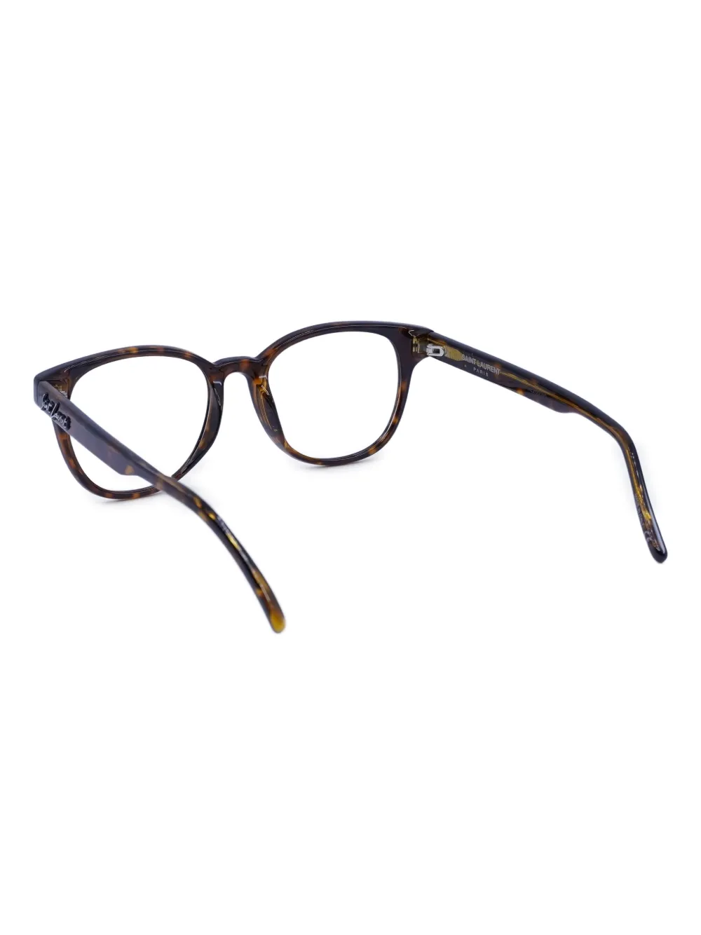 Saint Laurent Logo-detail Glasses In Brown