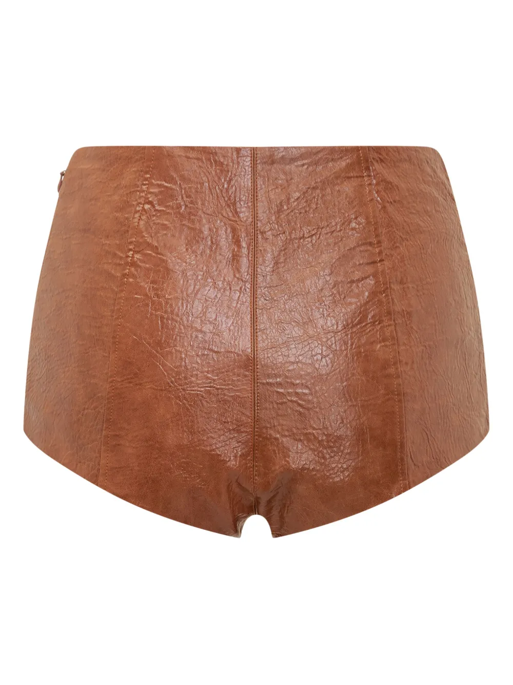 THE ANDAMANE faux-leather zip-fastening shorts Bruin
