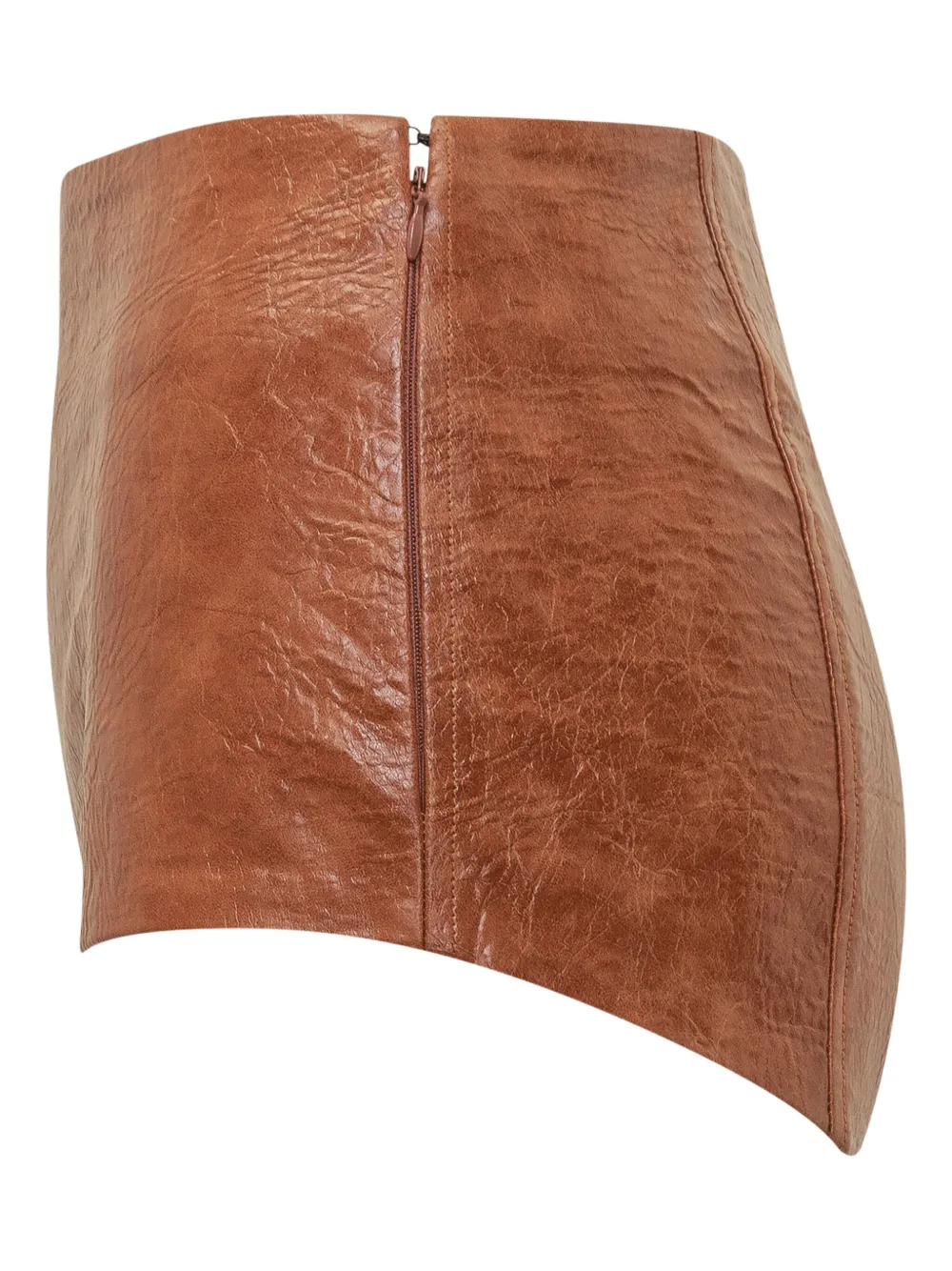 THE ANDAMANE faux-leather zip-fastening shorts Bruin