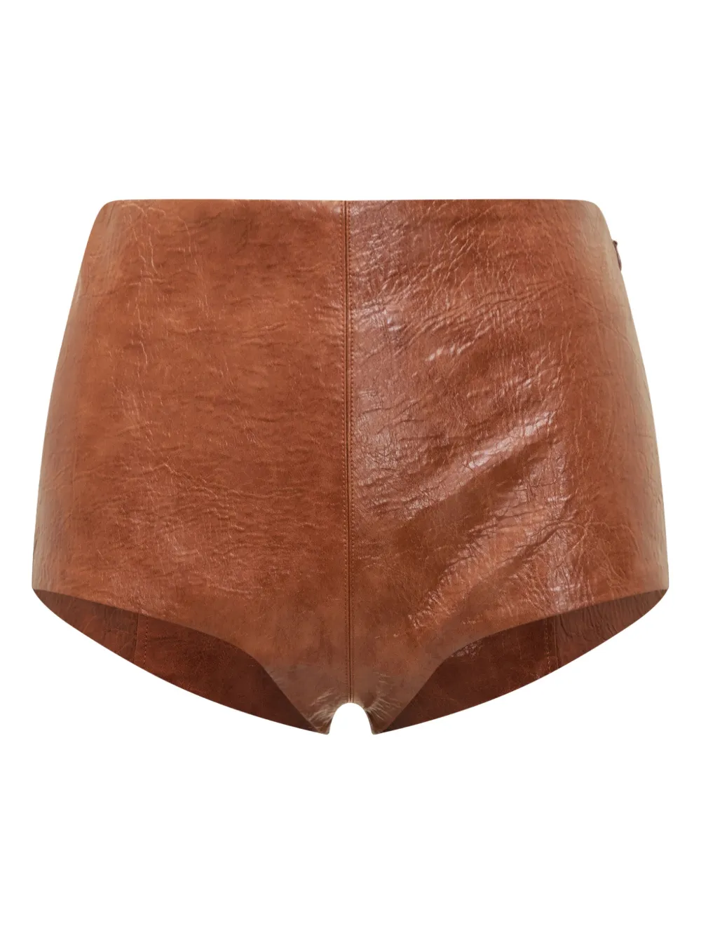 THE ANDAMANE faux-leather zip-fastening shorts Bruin